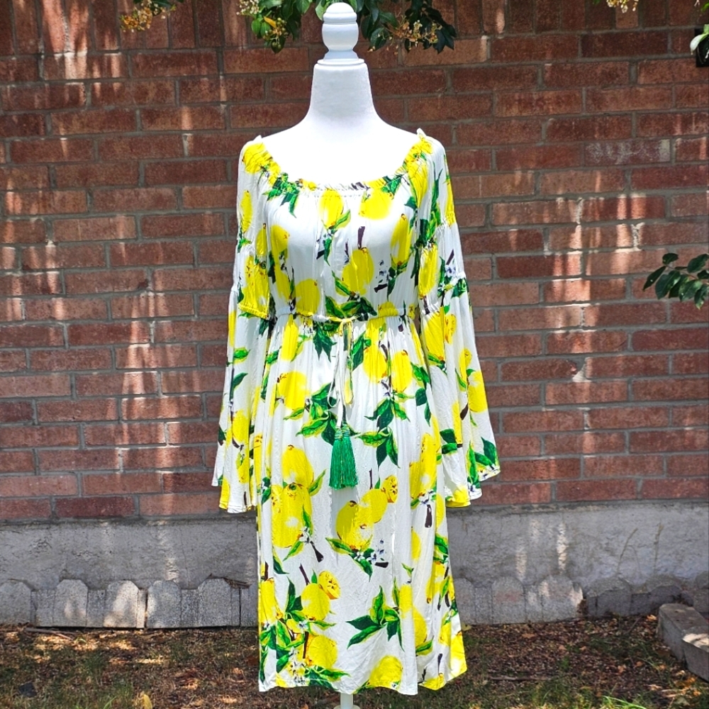 NWT Solitare Swim lemon cover-up dress